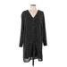 J.Crew Factory Store Casual Dress - Shirtdress: Black Dresses - Women's Size Medium