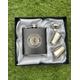 Official Glasgow Rangers FC Black 6oz Stainless Steel Boxed Gift Set Hip Flask