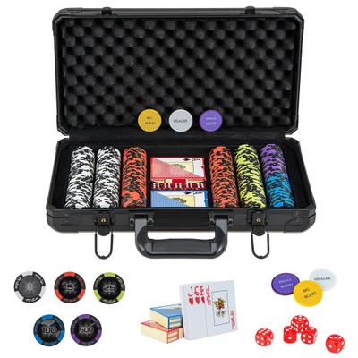 Costway 14 Gram Texas Holdem Poker Chip Set 300 Pi...