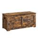 Coffre de rangement style industriel effet bois marron rustique