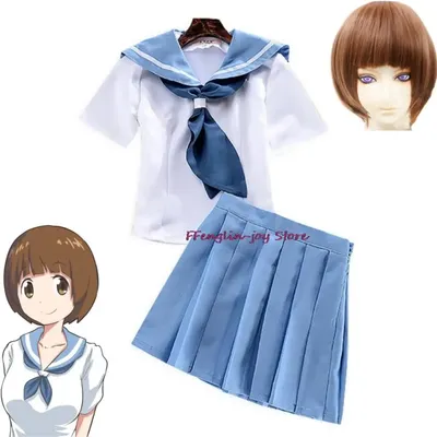 Anime Cartoon TÖTEN La TÖTEN Mankanshoku Mako Cosplay Kostüm Perücke Nette Loli Schule Sailor Image