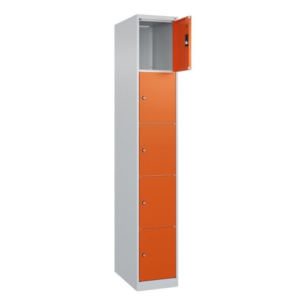 CP Schließfachschrank »Classic Plus Korpus lichtgrau« 1x5 Fächer orange, 30x185x50 cm