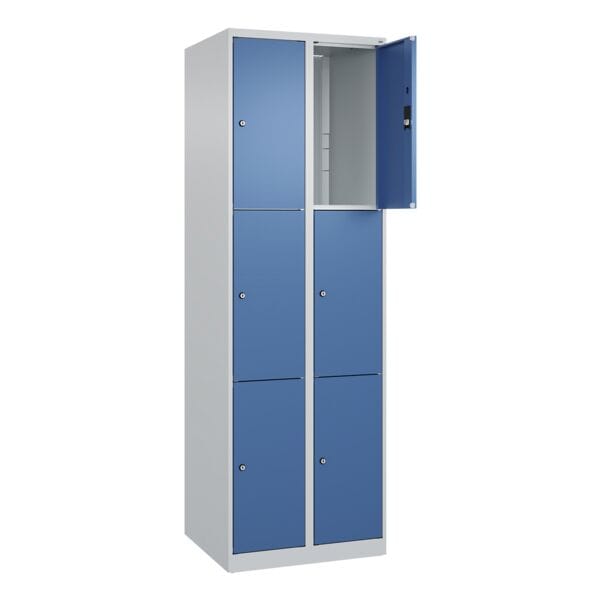 CP Schließfachschrank »Classic Plus Korpus lichtgrau« 2x3 Fächer blau, 60x185x50 cm
