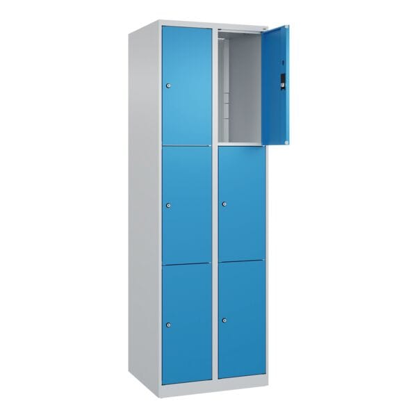 CP Schließfachschrank »Classic Plus Korpus lichtgrau« 2x3 Fächer blau, 60x185x50 cm