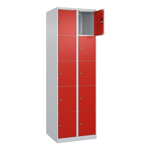 CP Schließfachschrank »Classic Plus Korpus lichtgrau« 2x5 Fächer rot, 60x185x50 cm