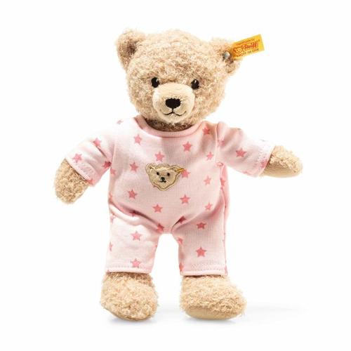Steiff 241659 – Teddybär Mädchen Baby mit Schlafanzug, beige/rosa, 25 cm – Steiff