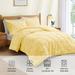 3 Piece Pintuck Pinch Pleat Comforter Set, Bedding Set for All Season, Yellow