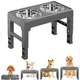 Elevated Dog Bowls 4 Adjustable Heights Raised Dog Bowl Stand with 2 Stainless Steel Dog Food