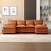 Recliner Sofa, U-shaped Sectional Sleeper Sofa with Chaise, Modular Sectional Sofa for Living Room, Chenille Fabric Couch