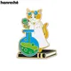 Hanreshe Funny Cat Scientist Enamel Pin Lab Jewelry Lapel Backpack Hat Brooch Badge for Chemist