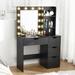 Makeup Vanity with Mirror Lights 4 Drawers Charging Station