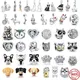 New 925 Sterling Silver Bead Pet Series Fortune Dog Cat Paw Dog Cat food Charm Fit Original Pandora