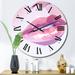 Designart "Pink Pastel Pout Lips I" Fashion Woman Oversized Wall Clock