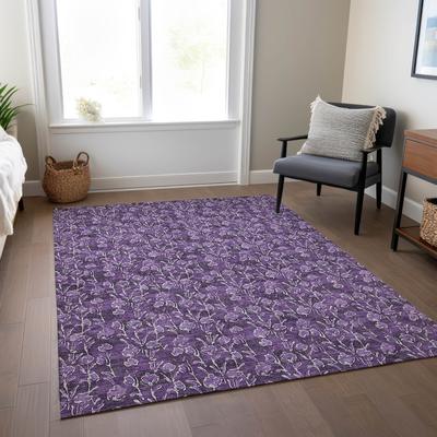 Machine Washable Indoor/ Outdoor Chantille Modern Floral Impressions Rug