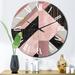 Designart "Marble Granite Agate With Touches Of Gold XI" Modern Geometric Oversized Wall Clock