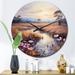 Designart "Meadow Contemplative Landscape Pointillism I" Landscapes Oversized Wall Clock