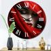 Designart "Vintage Fashion Glam Lady In Glorious Red II" Fashion Woman Oversized Wall Clock