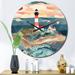 Designart "Coastal Guiding Light II" Coastal Oversized Wall Clock