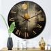 Designart "Full Moon Rising VIntage Illustration" Abstract Painting Oversized Wall Clock