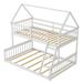 Twin Over Full House Bunk Bed with Ladder Convertible to 2 Beds