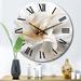 Designart "Fractal Flower Tender White Sensitivity II" Fractals Oversized Wall Clock