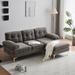 83" Sectional Sofa Couch, Extra Wide Chaise Lounge, L Shaped Living Room Velvet Fabric Couches w/Gold Metal Feet for Small Space