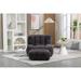 38.5" Black Single Sofa Chair for Adults & Children, Lazy Sofa Chair w/ Ottoman & Memory Foam, Living Room Fluffy Bean Bag Chair