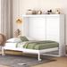 Wooden Murphy Bed Wall Bed Cabinet for Guest Room Home Office, Versatile Cabinet Bed Folding Bed,No Box Spring Needed