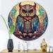 Designart "Portrait Of Magical Owl In Enchanted Forest" Animals Owl Oversized Wall Clock