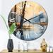 Designart "Summer Lake Landscape Illustration IV" Landscapes Oversized Wall Clock