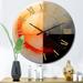 Designart "Red Moon Rising Abstract Landscape" Modern Geometric Oversized Wall Clock