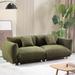 Soft Bread Shaped Loveseat Sofa Flannelette Reclining Sofa with 2 Pillows for Livingroom, Fabric Upholstered Straight Row Sofa