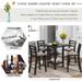 5 Piece Wood Counter Height Dining Set, Square Table with 2-Tier Storage Shelving & 4 Chairs for Kitchen Dining Room, Espresso