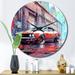 Designart "Graffiti Muscle Car II" Muscle Car Oversized Wall Clock