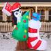 Joiedomi's 5 FT Tall Multicolor Polyester I've Been Good Penguin Inflatable Decoration w/ Build-in LED Lights