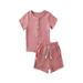 Sunisery Baby Girls Clothes Plain Short Sleeve T-Shirt + Shorts Outfits Set