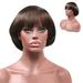 XIAQUJ Fashion Synthetic Mushroom Head BOB Brown Black Hair Wig Natural Hair Wigs Wigs for Women Brown