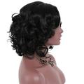 XIAQUJ European and American Women s Popular Fashion Large Scalp Women s Short Curly Hair Fiber Headwear Wigs for Women Black