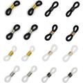 16 Pcs Eyeglass Chain Ends Silicone Adjustable Anti-Slip Rubber Connectors Eyeglass Strap Retainer Chain Holder Loops for Sunglasses Sports Eyeglasses Necklace Chain