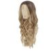 Long Blonde Wavy Wig For Women Middle Part Curly Wavy Miniature Lace Wig Natural Looking Synthetic Heat Fiber Wig For Daily Party Use 26 Inch High Temperature Wire Wig