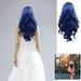 XIAQUJ Long Curly Lace Wig Natural Long Wig Synthetic Light Brown Middle Parting Wavy Hair Women Wig 65cm Wig Blue Wigs for Women Blue