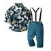 Toddler Boy Clothes Baby Boy Clothes Baby Shirt Suspender Pants Set Outfit Boys 4 6 Toddler Boys Clothes Fall 2T Baby Boy Rompers 9 Months Baby Bodysuit Long Sleeve Winter