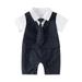 PMUYBHF Baby Boy Gifts Baby Boy Gentleman White Shirt Vest Bowtie Tuxedo Onesie Jumpsuit Overall Romper Baby Boy Clothes 0-3 Months Toddler Shirt Boy 3T Baby Boy Pants 6-9 Months with Feet