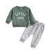 Toddler Kids Boys Outfit Letters Prints Long Sleeves Tops Sweatershirt Pants 2Pcs Set Outfits Kids Boys 8 10 Baby Boy Outfits 12 18 Months Winter Toddler Romper Boys 2T 3T