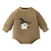 Toddler Baby Boys Girls Letters Prints Long Sleeves Soft Sweatershirt Romper Jumpsuit Baby Outfits Boy Baby Boy Clothes Baby Boy Rompers 12 18 Months Solid Baby Bodysuit Long Sleeve