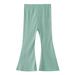 LYCAQL Baby Girl Clothes Kids Toddler Baby Girls Spring Summer Solid Cotton Ribbed Long Pants Pants Flare Leggings Clothes (Blue 6-7 Years)