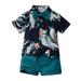 Shiningupup Toddler Boys Short Sleeve Floral Prints T Shirt Tops Shorts Child Kids Gentleman Outfits for Kids Toddler Boy Clothes 3T 4T Shirts Baby Boy Romper Outfits 3 6 Months