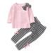 B91xZ Girls 2 Pieces Pant Set Long Sleeve Outfits Girl Shirt Toddler Long T Set Girls Outfits&Set (Pink 3-4 Years)