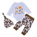 Shiningupup Baby Girl Boy Clothes Thanksgiving Romper Cute Letter Pumpkin Turkey Print Outfits 3Pcs Hat Clothing Long Sleeve Baby Outfit Boy Baby Boy Clothes 0 3 Months