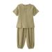 Boys Girls Summer Short Sleeve Solid Color Tops Pants 2Pcs Outfits Clothes Set for Children Clothes Gifts for Women Pink Toddler Boy Clothes Fall 4T Baby Boy Romper Baby Bodysuit Boy Winter